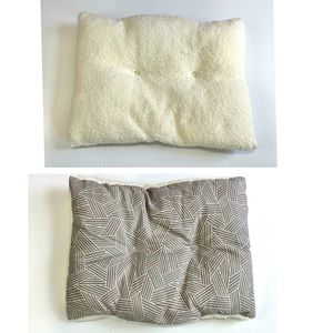 NWOT Reversible Plush Pet Pillow Cream and Gray Stripe